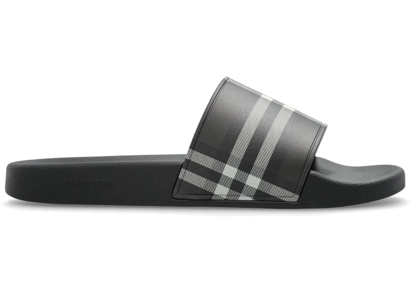 Burberry Check Slides Mahogany