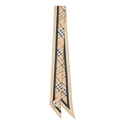 (WMNS) Burberry 26FW Check Silk Skinny Scarf 'Beige'