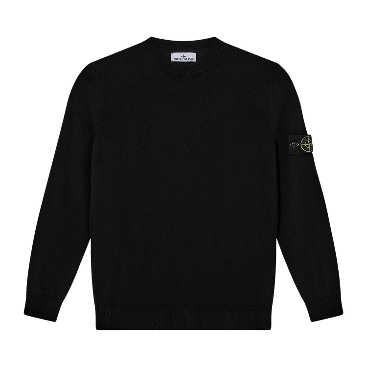 Stone Island Logo Patch Crewneck Jumper 'Black'