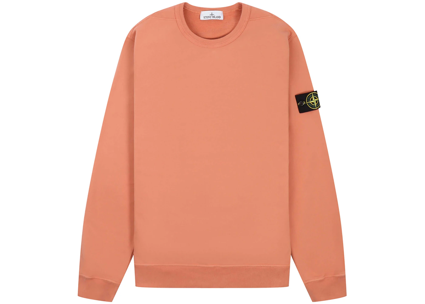 Stone Island Fleece Garment Dyed Crewneck Orange