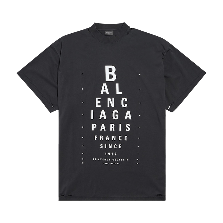 Balenciaga Optical T-Shirt 'Washed Black/White'