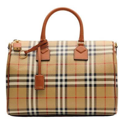 (WMNS) Burberry Medium Check Bowling Bag 'Beige Brown'