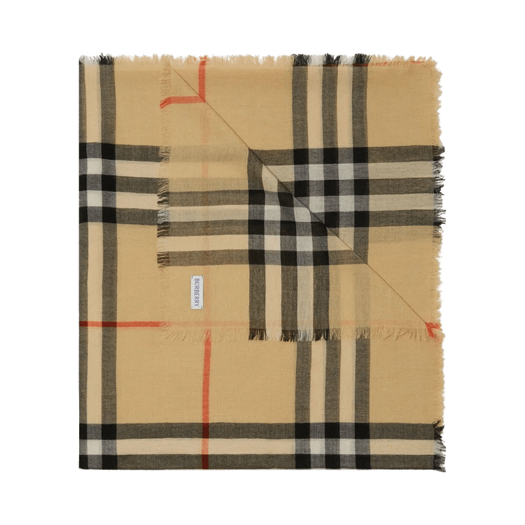 Burberry MU Lightweight Wool Scarf 'Sand'
