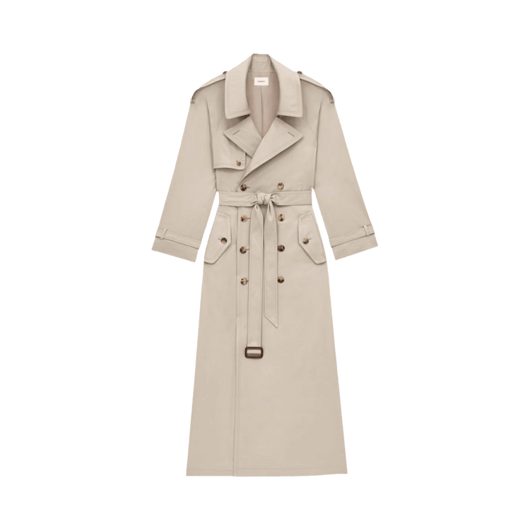 Saint Laurent Long Trench Coat 'Beige Clair'