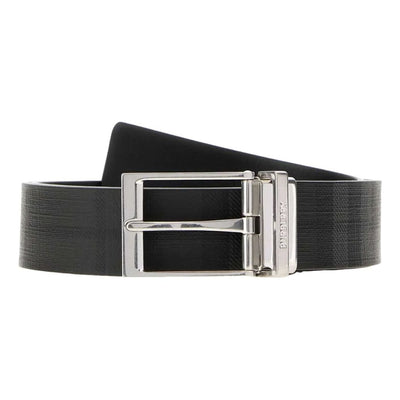 Burberry Check Reversible Belt 'Iron Grey Black Palladium'