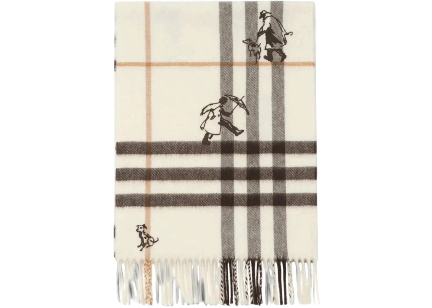 Burberry Mu 168x30 Giant Check P Scarf Pebble White