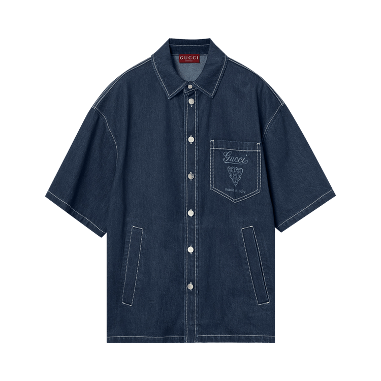 Gucci Lasered Denim Shirt 'Midnight Blue'