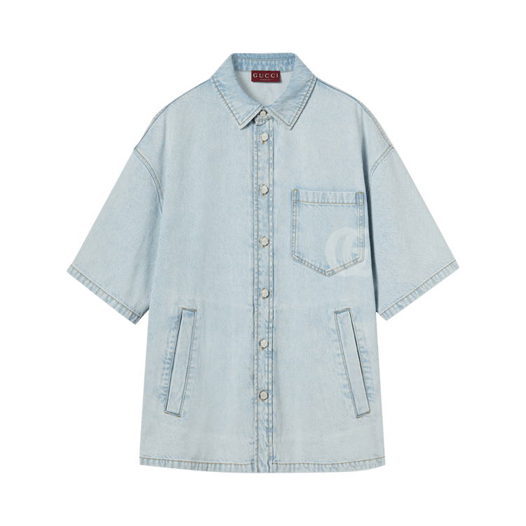 Gucci Lasered Denim Shirt 'Turquoise Blue'