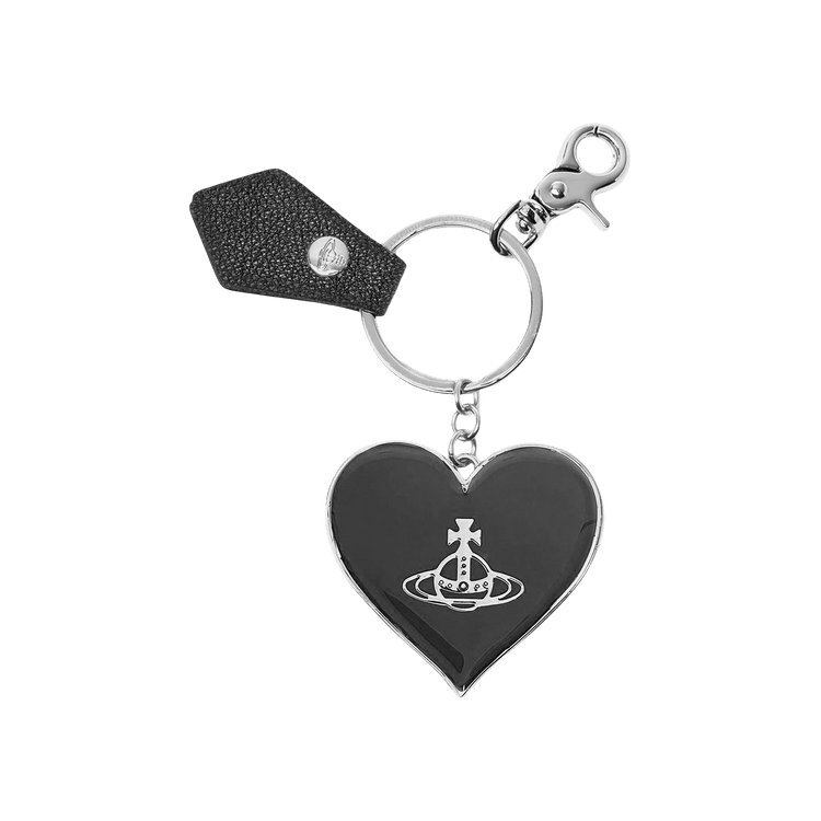 Vivienne Westwood Mirror Heart Orb Keyring 'Black'