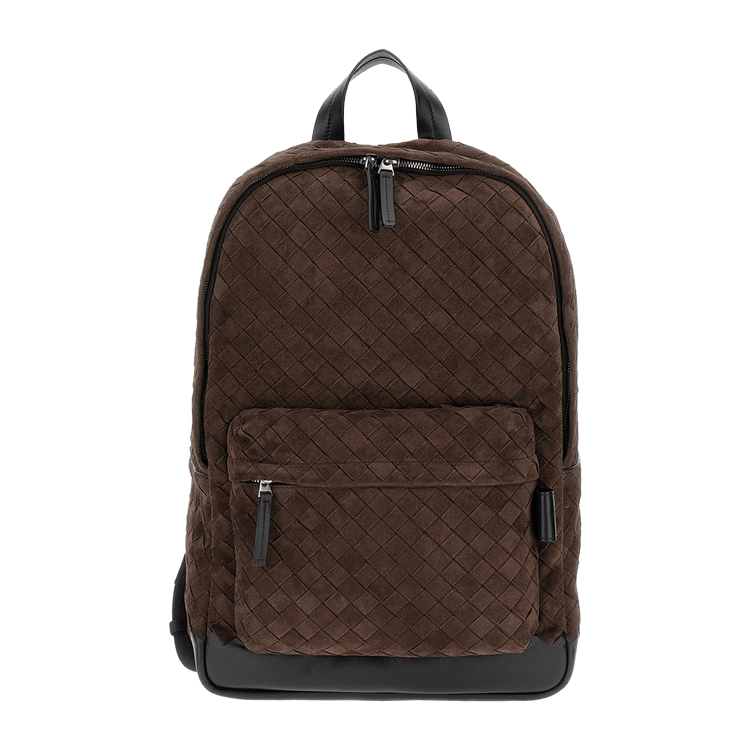 Bottega Veneta Intrecciato Suede Backpack 'Fondant/Black/Silver'