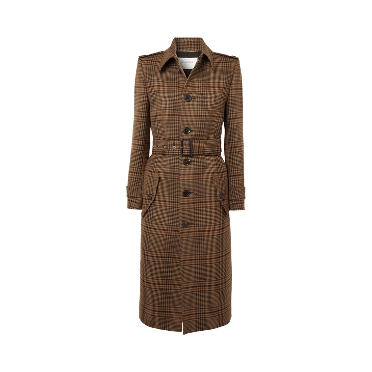 Saint Laurent Manteau 'Marron Beige Roux'