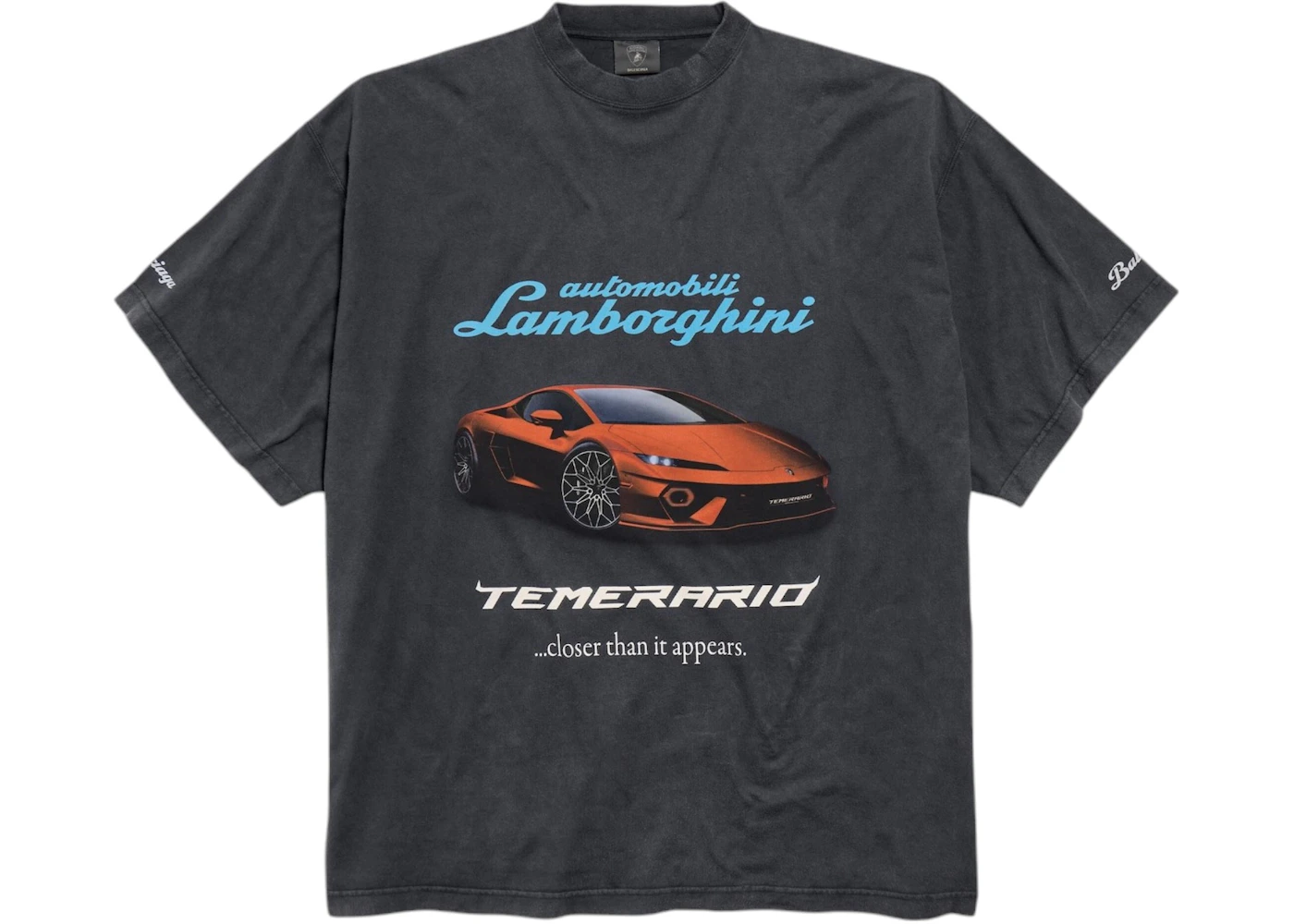 Balenciaga Automobil Lamborghini Oversized T-shirt Faded