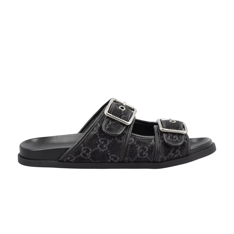 Gucci Slide Sandal With Buckles 'Black GG Denim'