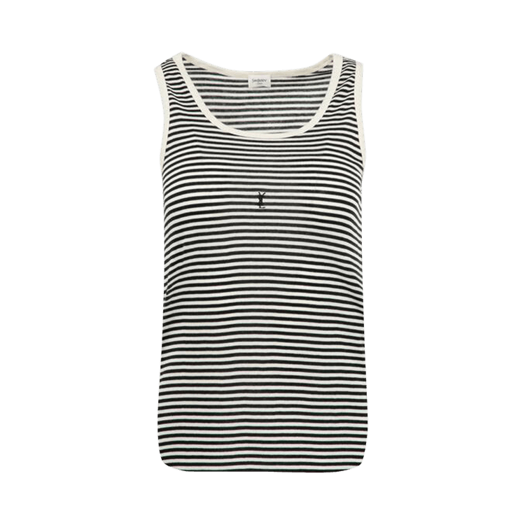 Saint Laurent Cassandre Striped Tank Top 'Black/Natural'