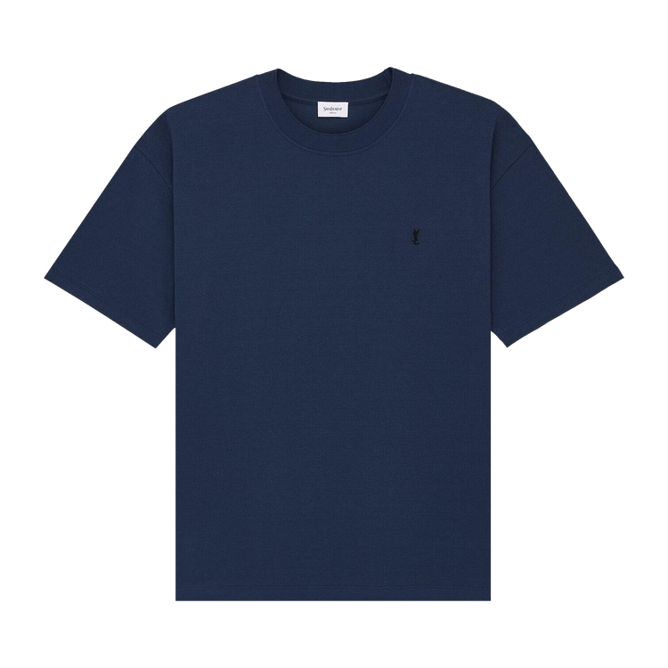 Saint Laurent T-Shirt Bord Cassandre 'Bleu Mineral/Noir'