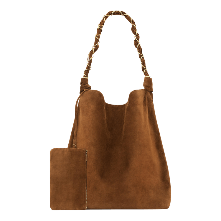Saint Laurent Amalia In Suede 'Orange Caramel Cognac'