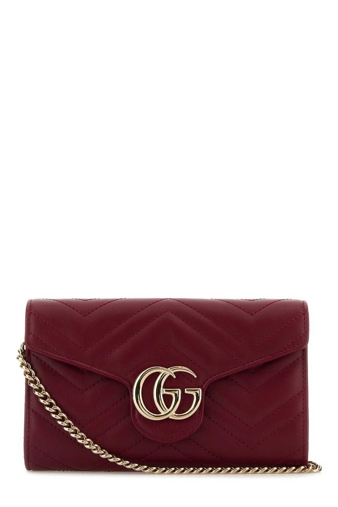 Gucci Logo Plaque Quilted Clutch Bag