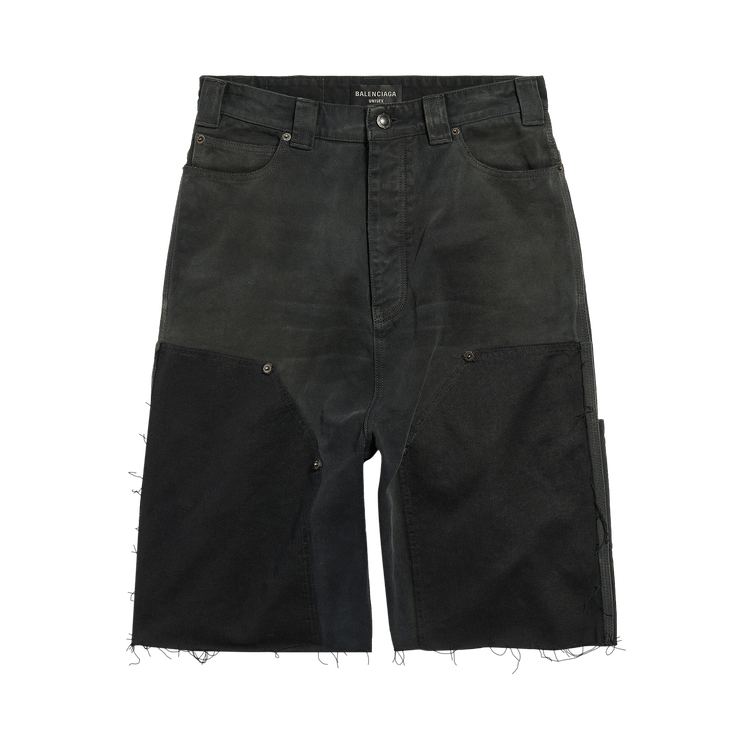 Balenciaga Ripped Off Shorts 'Black/Green/Red'