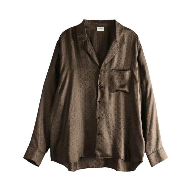 Saint Laurent Notched Collar Pajama Shirt 'Taupe'