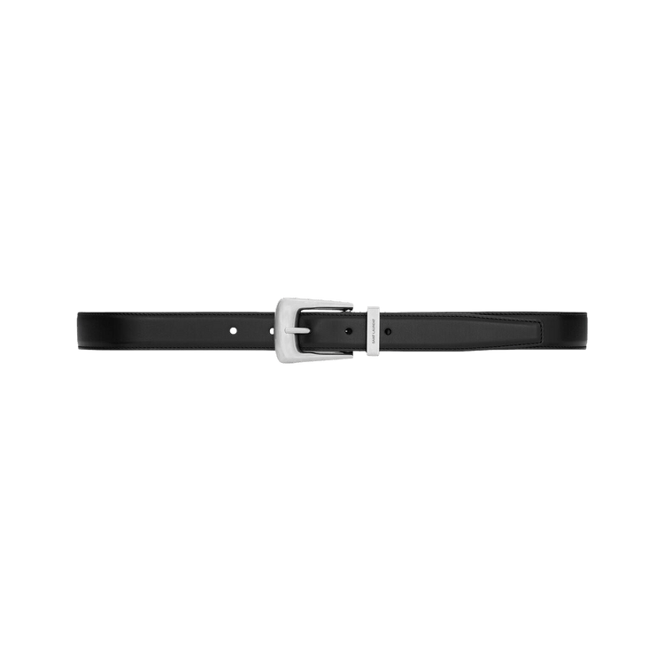 Saint Laurent Folk Belt In Smooth Leather 'Nero'