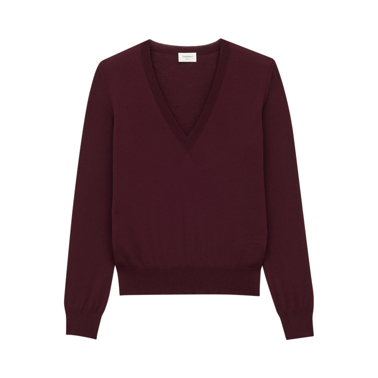 Saint Laurent Wool Sweater 'Bordeaux'
