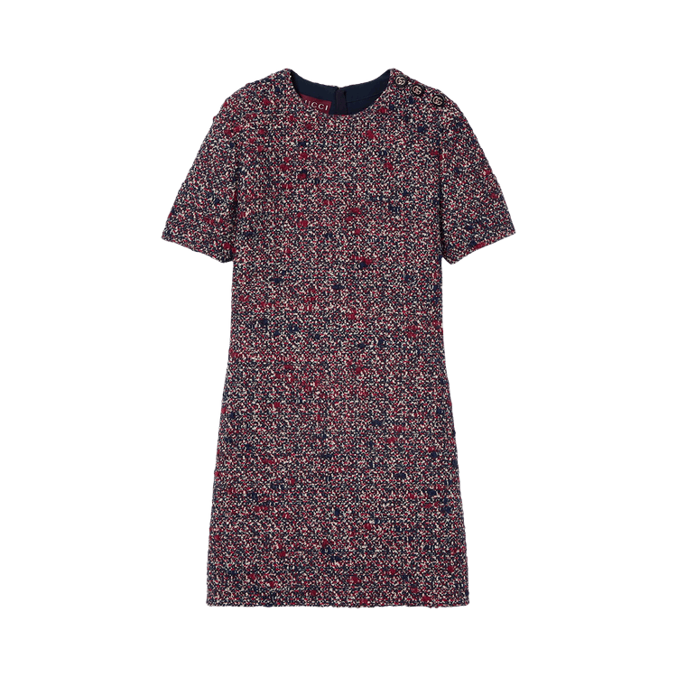 Gucci Wool Boucle Dress 'Blue/Red'