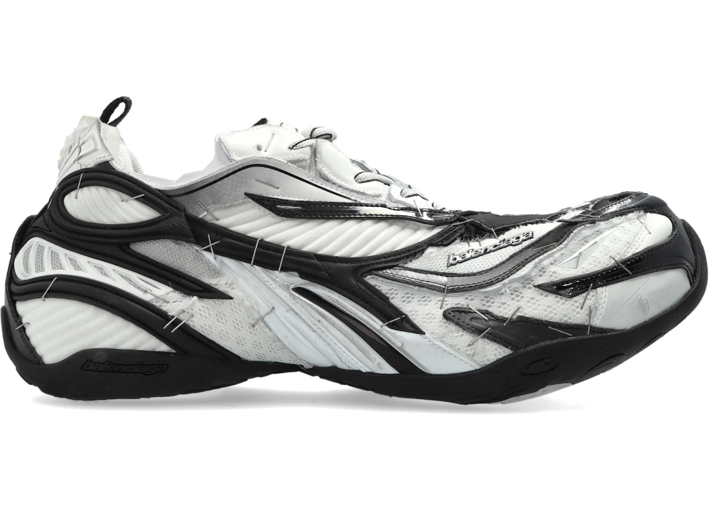 Balenciaga Soleless Sneakers Black White Silver