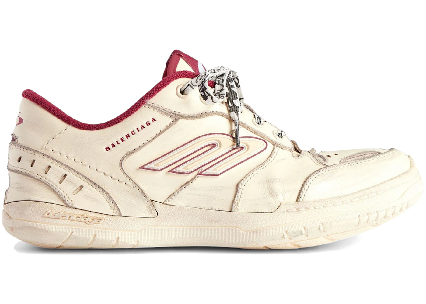 Balenciaga Hamptons Sneaker Worn-Out Off White Red