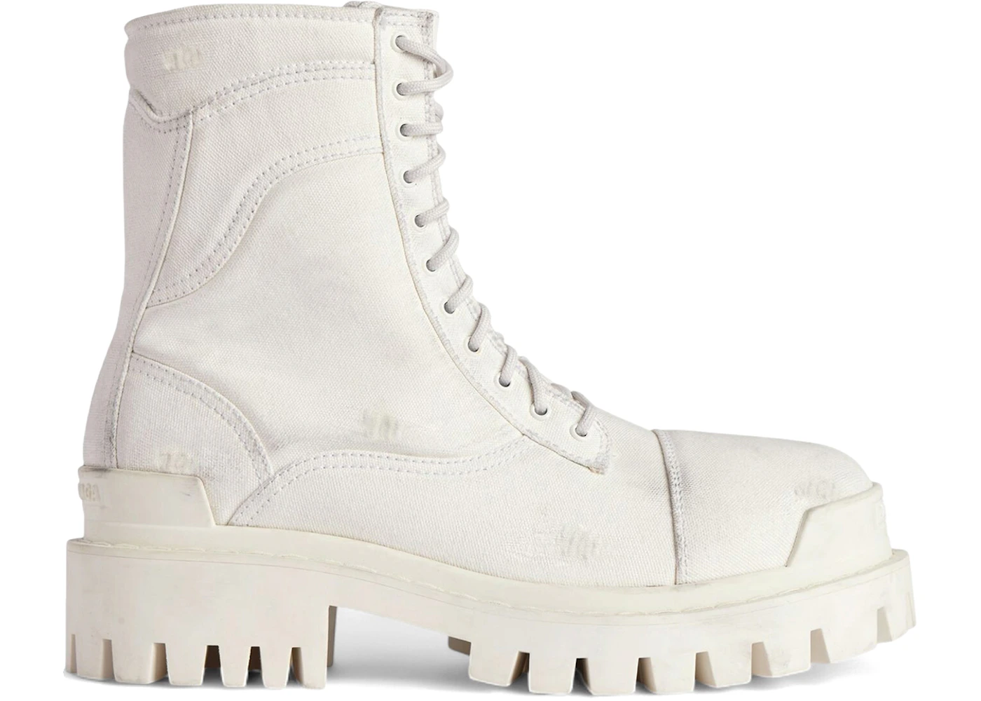 Balenciaga Combat Strike Boot White Canvas