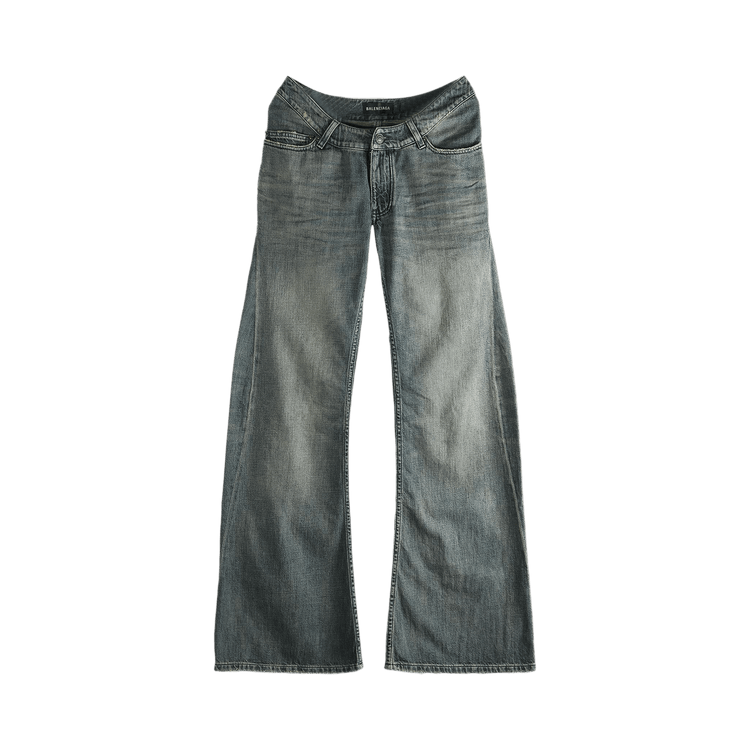 Balenciaga Curved Waist Pants 'Navy/Green/Yellow'