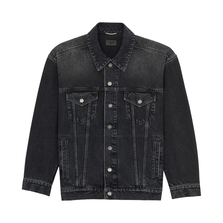 Saint Laurent Long Egg Shape Jacket 'Ash Black'