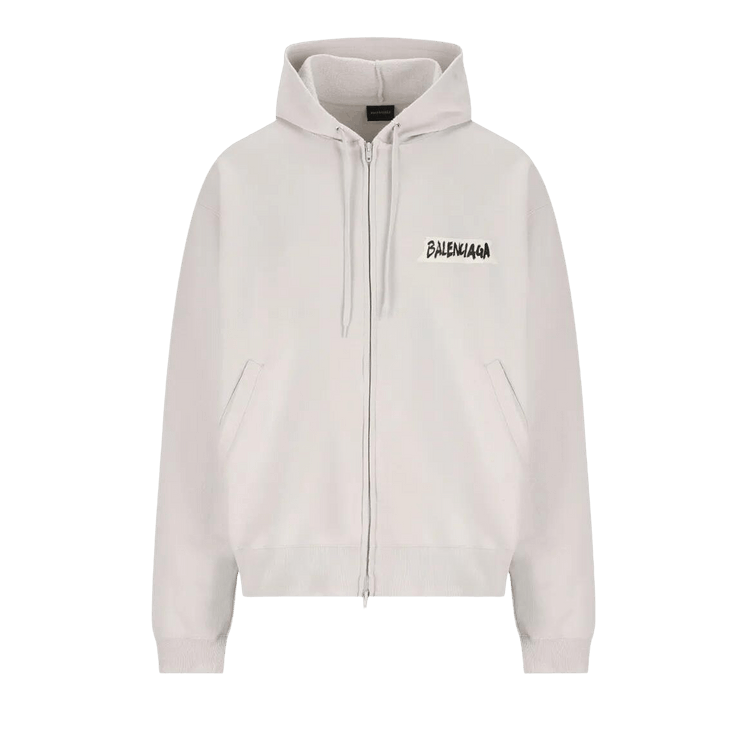 Balenciaga Over Zip-Up Hoodie 'Dirty White'