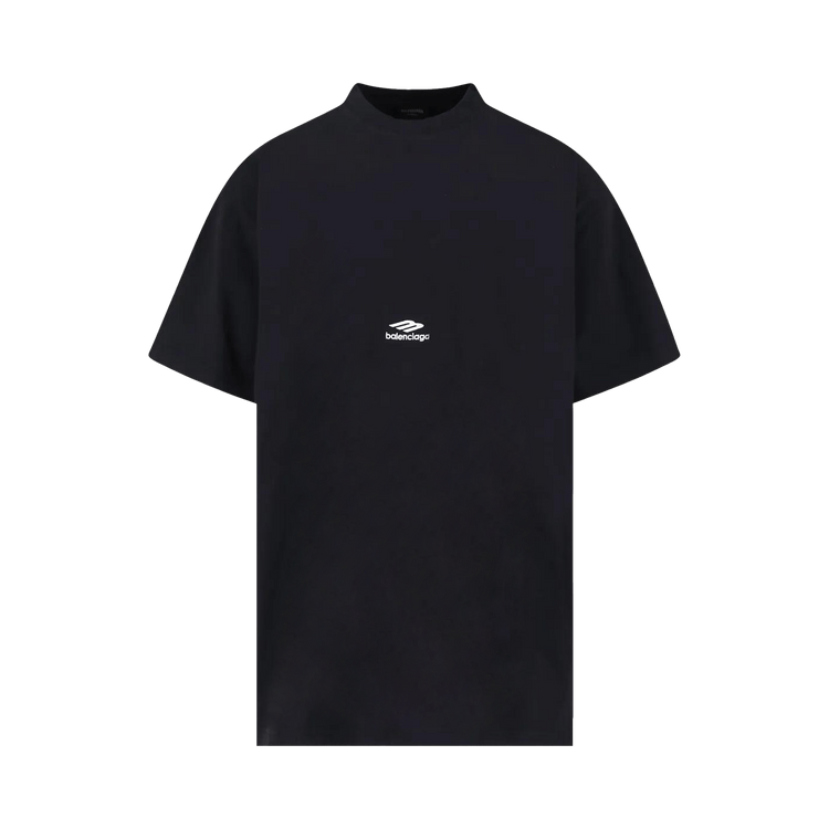 Balenciaga Oversized Crew Neck T-Shirt 'Washed Black/White'