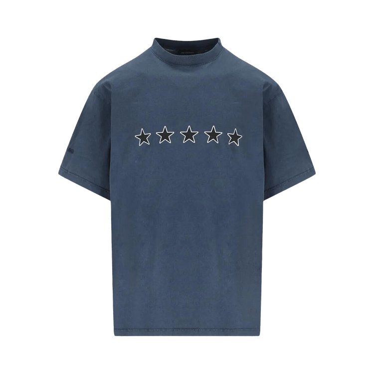 Balenciaga Twisted Crew Neck T-Shirt 'Washed Navy'