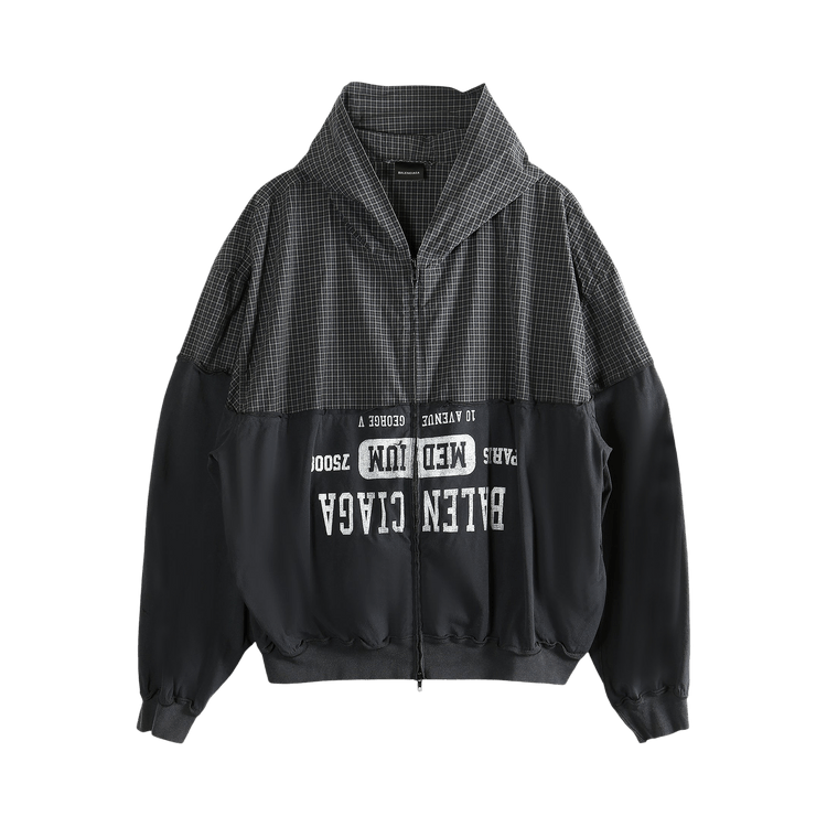 Balenciaga Patched Hooded Shirt 'Black'