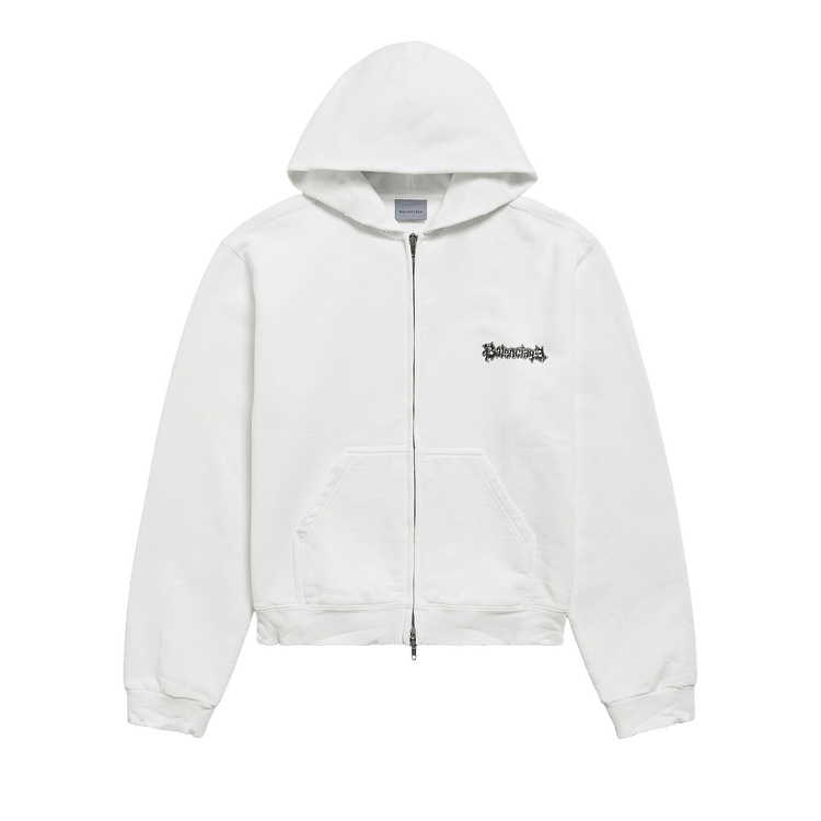 Balenciaga Medium Zip-Up Hoodie 'White'
