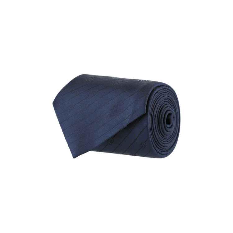 Gucci Interlocking G Silk Jacquard Tie 'Dark Blue'