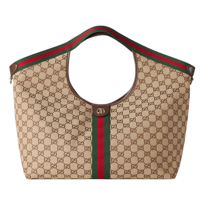 (WMNS) Gucci Giglio Large Tote Bag 'Beige Dark Brown'
