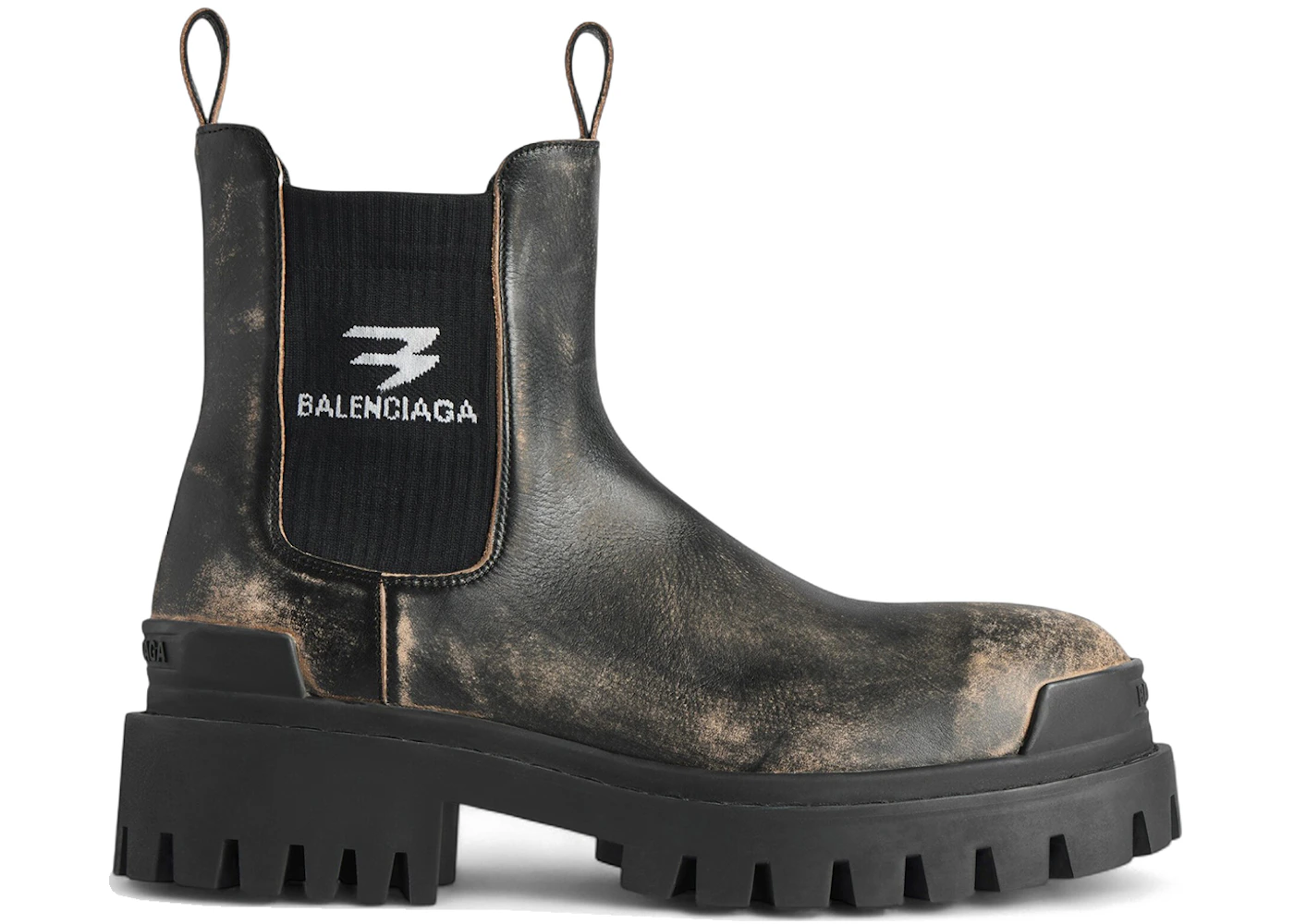Balenciaga Strike Chelsea Boot Worn-Out Black Beige