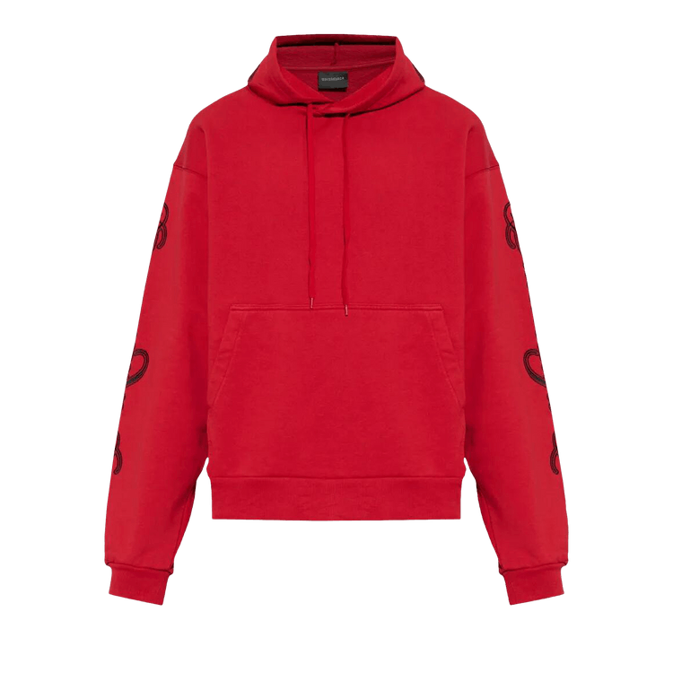 Balenciaga Oversized Hoodie 'Red/Black'