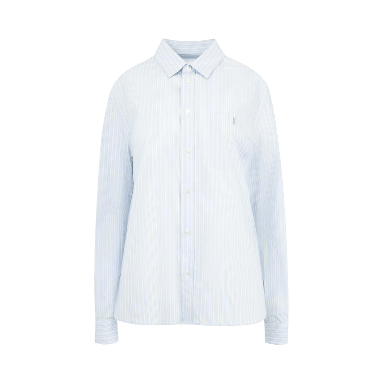 Saint Laurent Popeline Shirt 'Bleu/Gris'