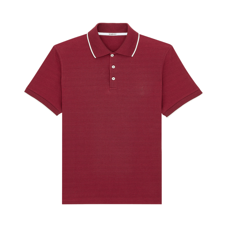 Saint Laurent Jersey Polo 'Bordeaux/Naturel'