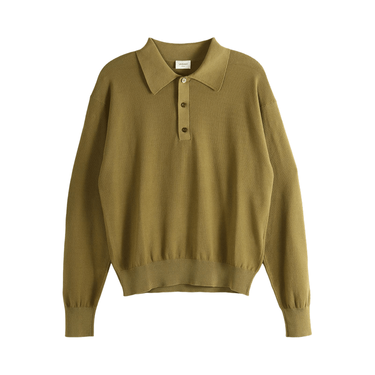 Saint Laurent Manches Longues Polo 'Khaki'