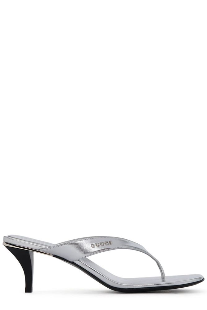 Gucci Thong Logo Heeled Sandals
