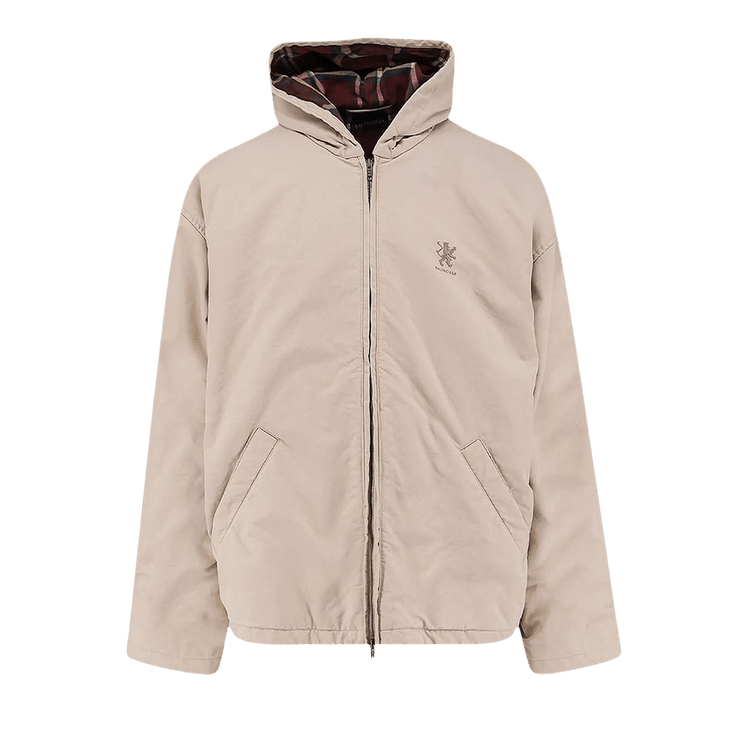Balenciaga Hooded Zip Up Jacket 'Light Beige'