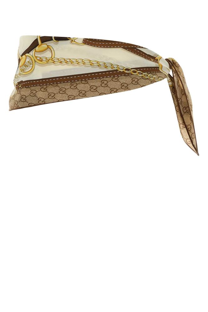 Gucci GG Supreme Horsebit Printed Scarf-Style Belt