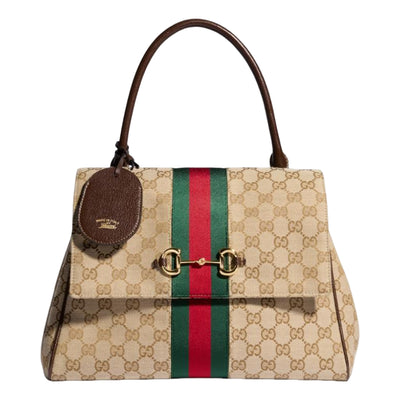 (WMNS) Gucci Paparazzo Medium Top Handle Bag 'Sand Dark Brown'