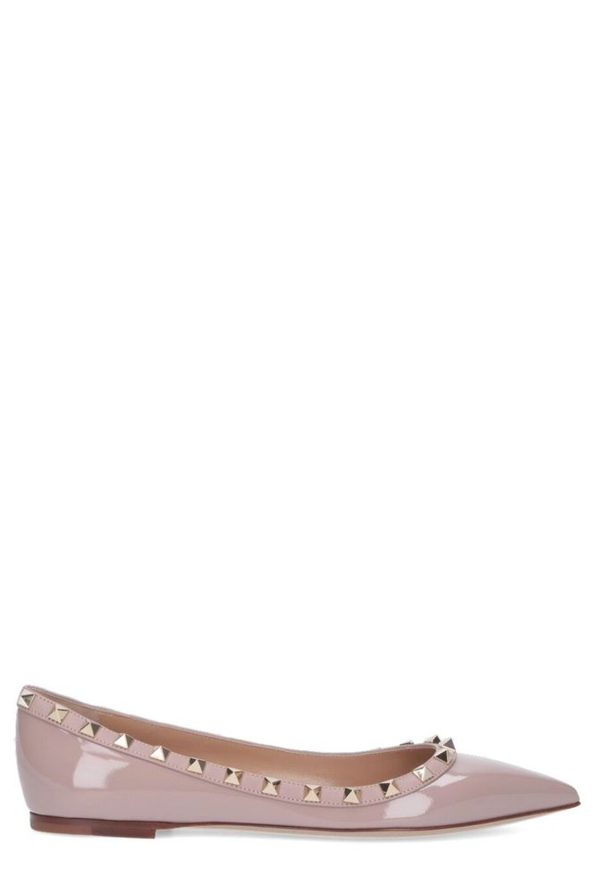 Valentino Garavani Rockstud Pointed Toe Ballet Flats
