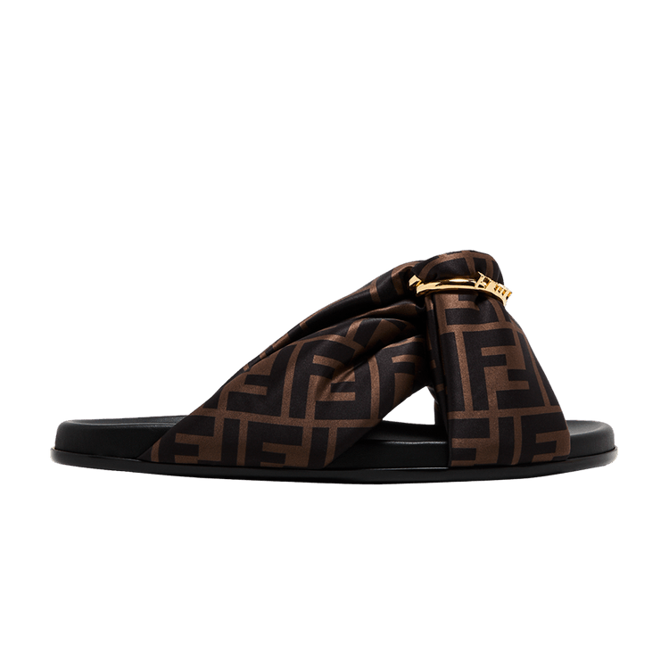 Fendi Wmns Feel FF Satin Slide 'Brown'