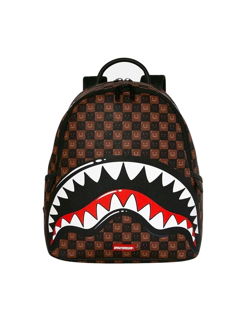 Sprayground Shark In Paris Check Backpack
